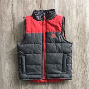 NWT Polo—red and gray puffer vest